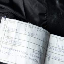 مملوكة مسبقًا Versace Black Leather Fur Lined Biker Jacket S