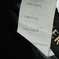 Pre Owned Versace Black Jersey Gold Logo Chain Strap Detail Top M