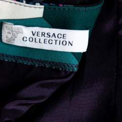 Pre Owned Versace Collection Multicolored Printed Crepe Sleeveless Mini Dress S