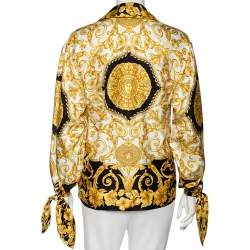 Pre Owned Versace Multicolor Baroque Printed Silk Button Front Shirt S