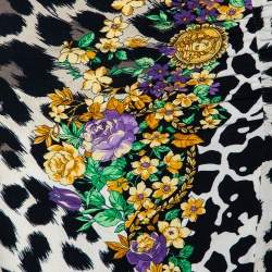 مملوكة مسبقًا Versace Multicolored Printed Jersey Ruched Dress L