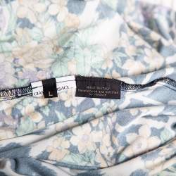 مملوكة مسبقًا Versace Multicolored Printed Jersey Ruched Dress L