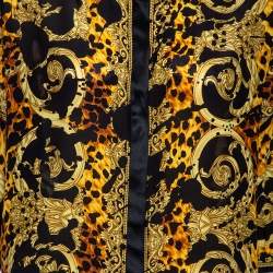 مملوكة مسبقًا Versace Multicolored Printed Silk Cut Out Sleeve Detail Blouse L