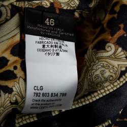 مملوكة مسبقًا Versace Multicolored Printed Silk Cut Out Sleeve Detail Blouse L