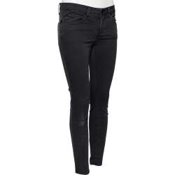 Versace Charcoal Grey Denim Stud Embellished Pocket Detailed Jeans S 