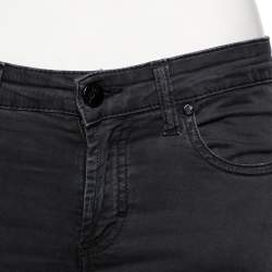 Versace Charcoal Grey Denim Stud Embellished Pocket Detailed Jeans S 