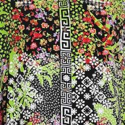 Pre Owned Versace Multicolored Printed Button Front Oversized Blouse L