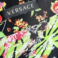 Pre Owned Versace Multicolored Printed Button Front Oversized Blouse L