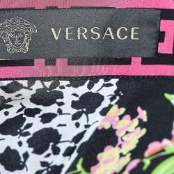 مملوكة مسبقًا Versace Multicolor Floral Printed Silk Draped Maxi Skirt L