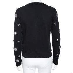 مملوكة مسبقًا سويت شيرت فيرسوس فيرساتشي قطن أسود مزخرف رقبة مستديرة مقاس وسط (ميديوم) 