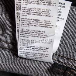 مملوكة مسبقًا Versace Charcoal Grey Denim Rockstud Detail Button Front Jacket M