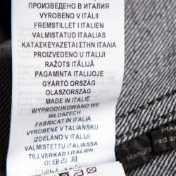 مملوكة مسبقًا Versace Charcoal Grey Denim Rockstud Detail Button Front Jacket M