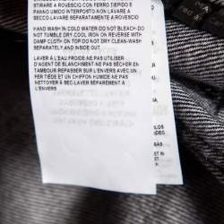 مملوكة مسبقًا Versace Charcoal Grey Denim Rockstud Detail Button Front Jacket M