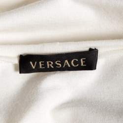 Pre Owned Versace Off-White Embellished Jersey Long Sleeve T-Shirt M