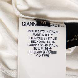 Pre Owned Versace Off-White Embellished Jersey Long Sleeve T-Shirt M