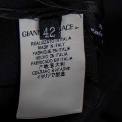 Pre Owned فستان فيرساتشي كم واحد غير متماثل تفاصيل فتحة تريكو سترتش أسود مقاس متوسط