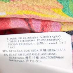 Pre Owned Versace Multicolored Printed Silk Sleeveless Top M