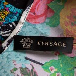 Pre Owned Versace Multicolored Printed Silk Sleeveless Top M