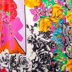 Pre Owned Versace Multicolored Printed Silk Sleeveless Top M