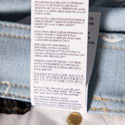 Pre Owned Versace Blue Logo Printed Denim Jeans S