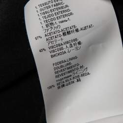 Pre Owned Versace Black Crepe Contrast Paneled Eyelet Studded Maxi Dress S