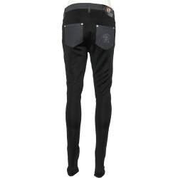 Versace Navy Blue Denim & Black Jersey Jeggings M