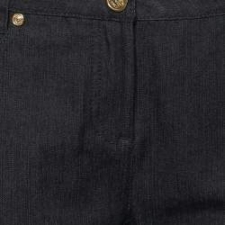 Versace Navy Blue Denim & Black Jersey Jeggings M