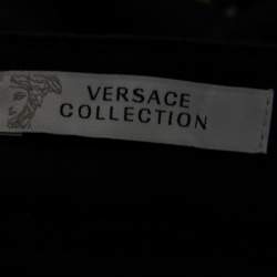 Pre Owned Versace Black Printed Cotton High Waisted Shorts M