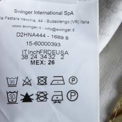 Pre Owned Versace Yellow Printed Cotton Button Front Sleeveless Dress S