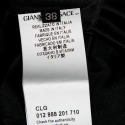 Pre Owned Versace Black Jersey Deep V-Neck Belted Dress S