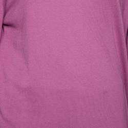Pre Owned Versace Purple Knit Greca Detailed Long Sleeve Sweater XL