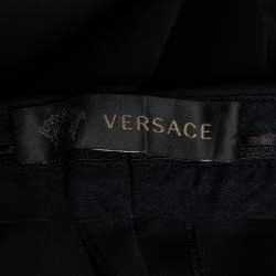 Versace Black Knit Straight Leg Trousers M