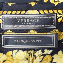 Pre Owned Versace Black & Gold Barocco Print Silk Shirt S