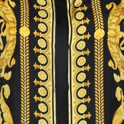 Pre Owned Versace Black & Gold Barocco Print Silk Shirt S