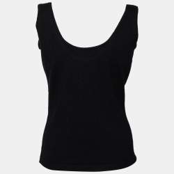 Pre Owned Versace Black Cashmere Sleeveless Tank Top S