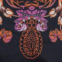Versace Collection Black Paisley Print Poplin Tapered Trousers L