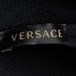 Pre Owned Versace Black Knit Medusa Embellished Sweatshirt S