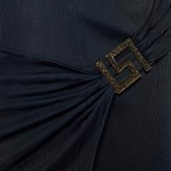 Pre Owned Versace Black Jersey Cut Out Detail Dress M