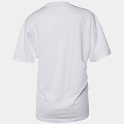 Pre Owned Versace White Jersey Medusa Sequined Round Neck T-Shirt XL