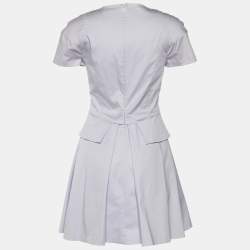 Pre Owned Versus Versace Pale Lilac Cotton Pleated Dress S