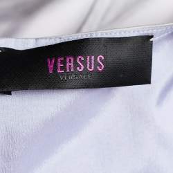 Pre Owned Versus Versace Pale Lilac Cotton Pleated Dress S