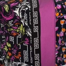 Pre Owned Versace Black & Pink Silk Floral Print Patched Blouse M