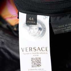 Pre Owned Versace Black Crepe Power Shoulder Mini Dress M