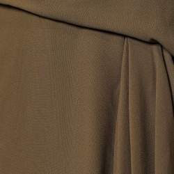 Versace Moss Green Crepe Draped Knee-Length Skirt S