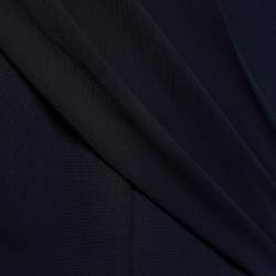 Pre Owned Versace Navy Blue Knit Overlay Detail Sleeveless Midi Dress M