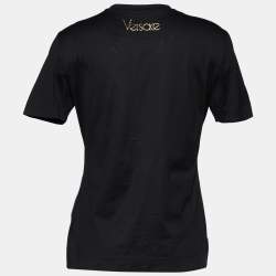 Pre Owned Versace Black Cotton Audrey Capsule Embellished T-Shirt S