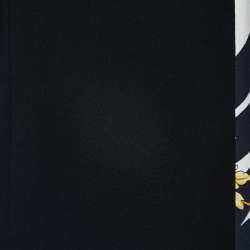 Pre Owned Versace Black Printed Crepe Paneled Sleeveless Shift Dress S