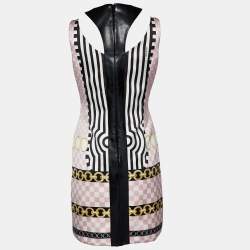 Pre Owned Versace Pink Satin & Synthetic Sleeveless Mini Dress S