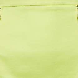 Versace Lime Green Stretch Cotton Zip Detail Mini Skirt S