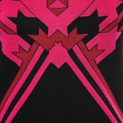Versace Black & Pink Geometric Pattern Knit Top M